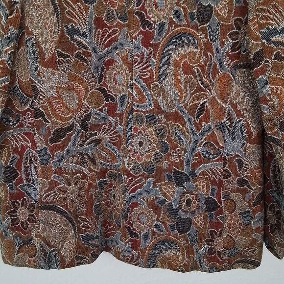 VTG 1970s Anne Klein Tapestry Blazer Womens Sz‎ 14 Floral Paisley Victorian Boho - Picture 8 of 16